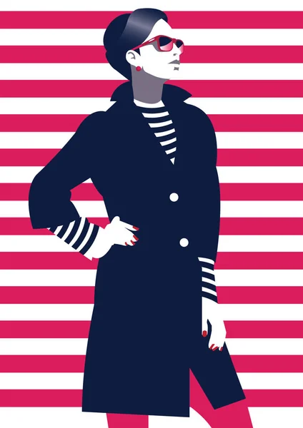 Fashion vrouw in stijl pop art. — Stockvector