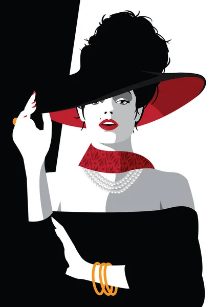 Mujer de moda en estilo Pop art. Ilustración vectorial — Vector de stock