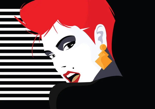 Módní žena ve stylu Pop art. Vektorová ilustrace — Stockový vektor