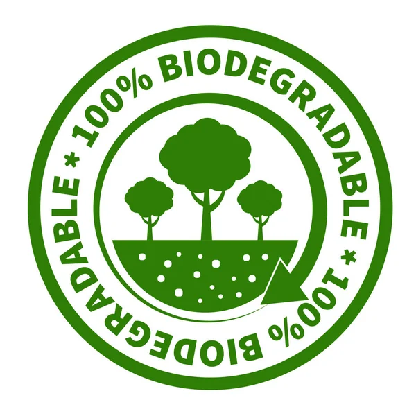 Etiqueta 100 Biodegradável — Vetor de Stock