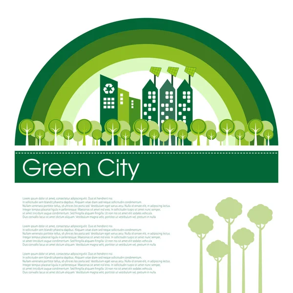 Green Eco Ville Concept Vie — Image vectorielle