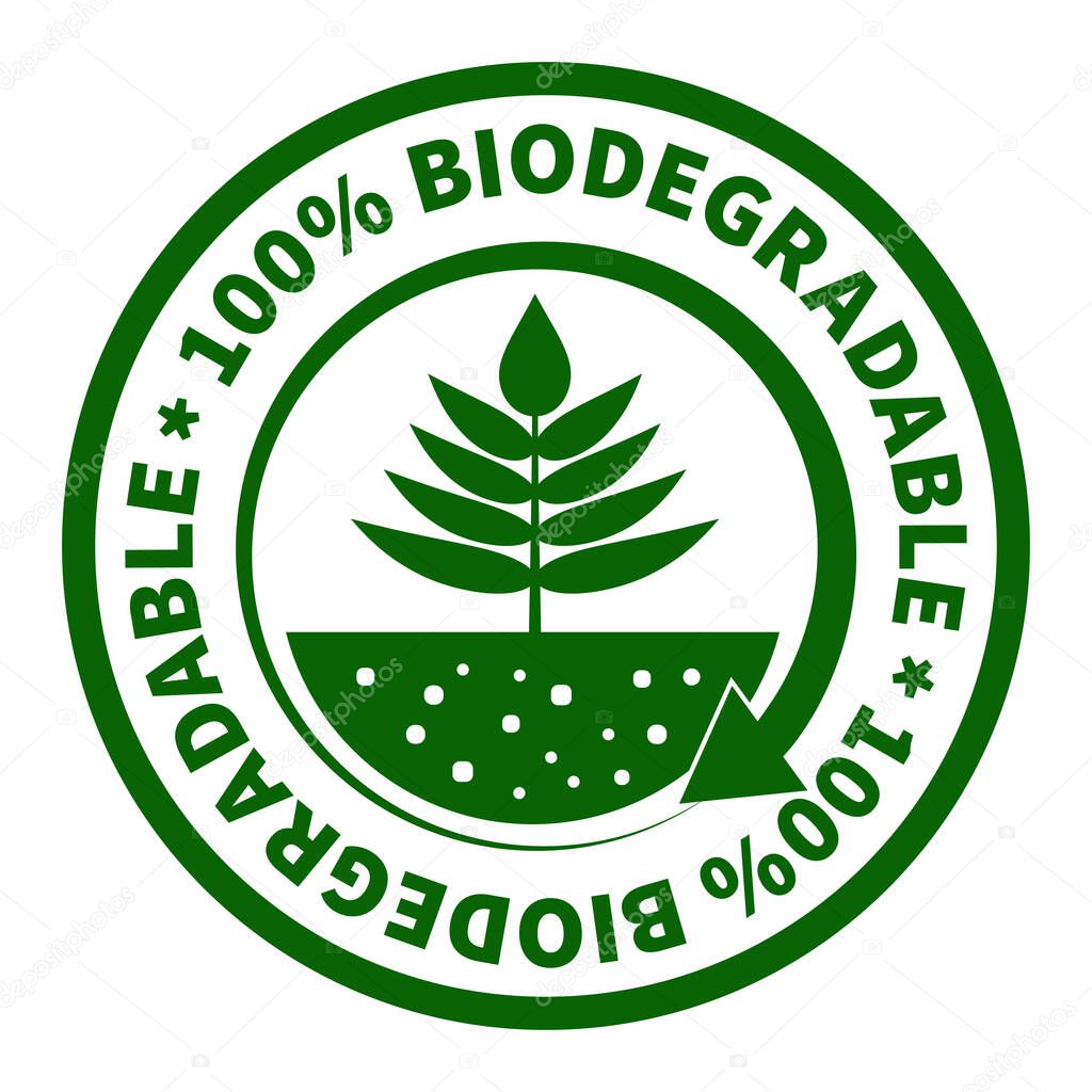 One hundred percent biodegradable label.