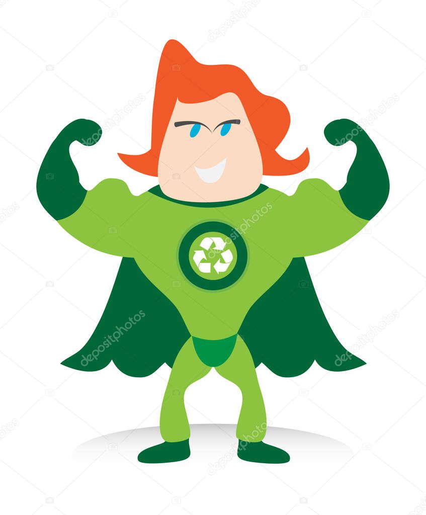 The Recycleman is a green environmentally friendly super hero.