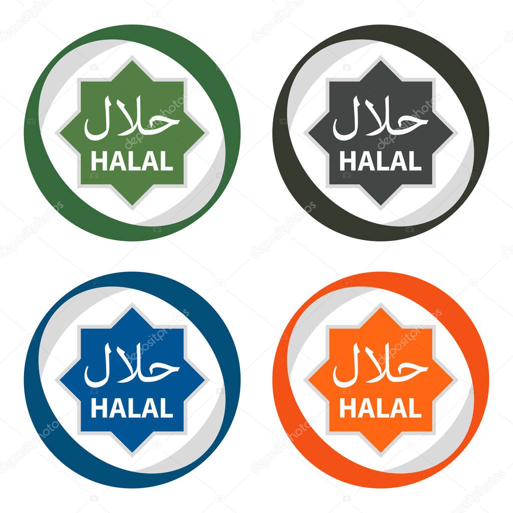 Halal food product labels.