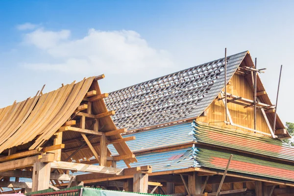 Construção Pavilhão Templo Tailândia — Fotografia de Stock