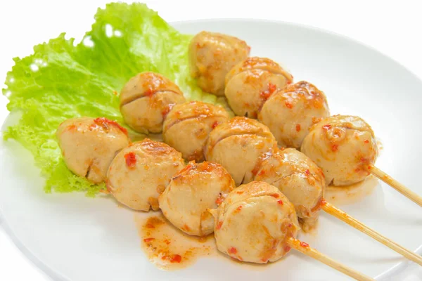 Pork Meatballs Topped Sauce Thai Style — Stock Photo, Image