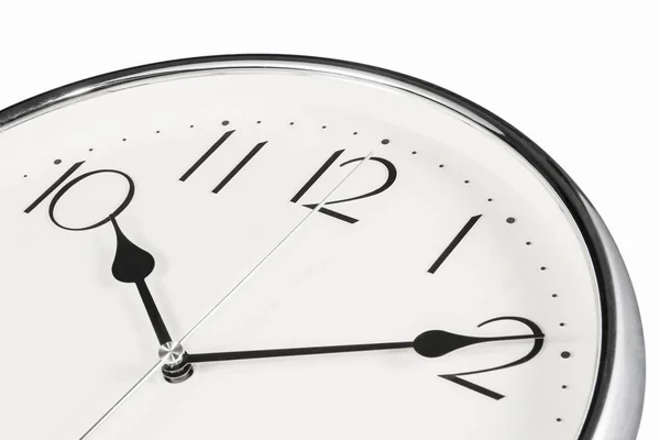Conceito Tempo Com Relógio Isolado Fundo Branco — Fotografia de Stock
