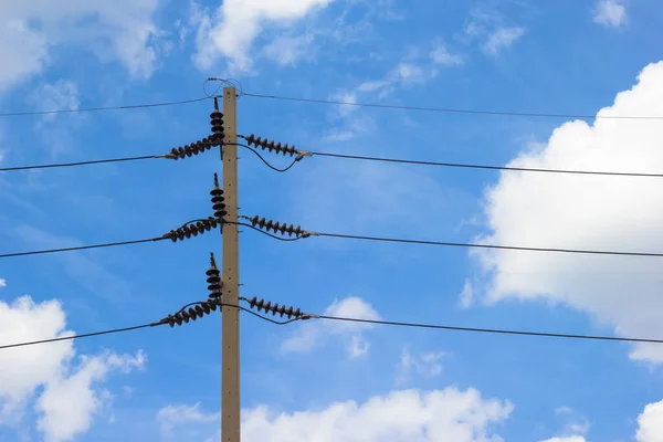 Equipo Alta Tensión Poste Eléctrico — Foto de Stock