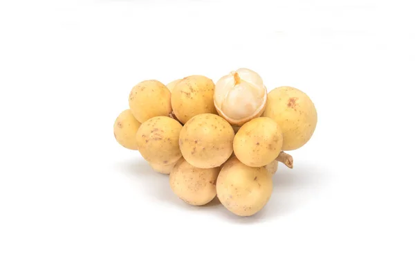 Lanzones Fruta Longkong Sobre Fondo Blanco —  Fotos de Stock