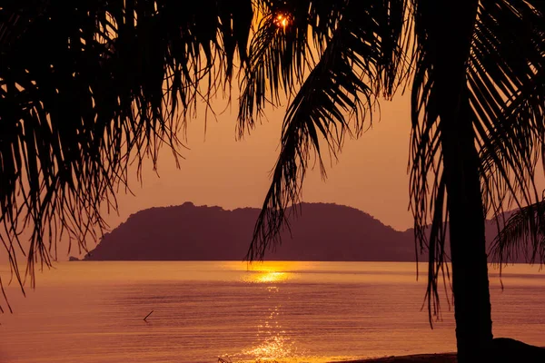 Playa Tropical Atardecer Fondo Naturaleza —  Fotos de Stock