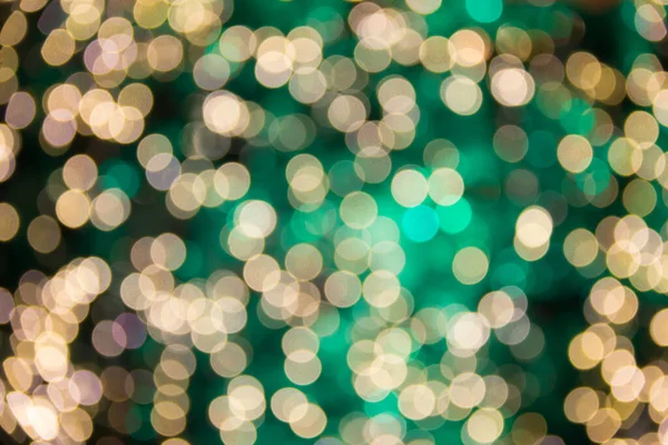 Žlutá Zelená Bokeh Světla Vánočních Světel — Stock fotografie