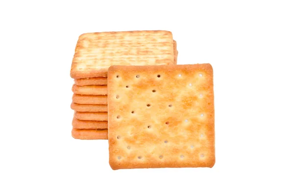 Cracker Kex Isolerad Vit Bakgrund — Stockfoto