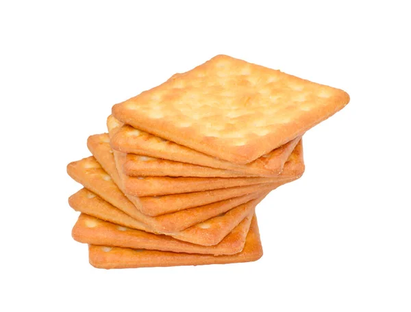 Cracker Biscuit Geïsoleerd Witte Achtergrond — Stockfoto
