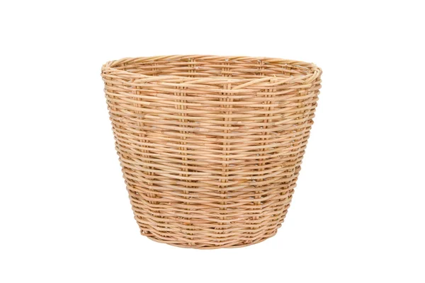 Wicker Basket Isolated White Background — Stock Photo, Image