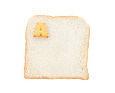 Ekmek içeren kurabiye ABC - A, beyaz arka planda izole