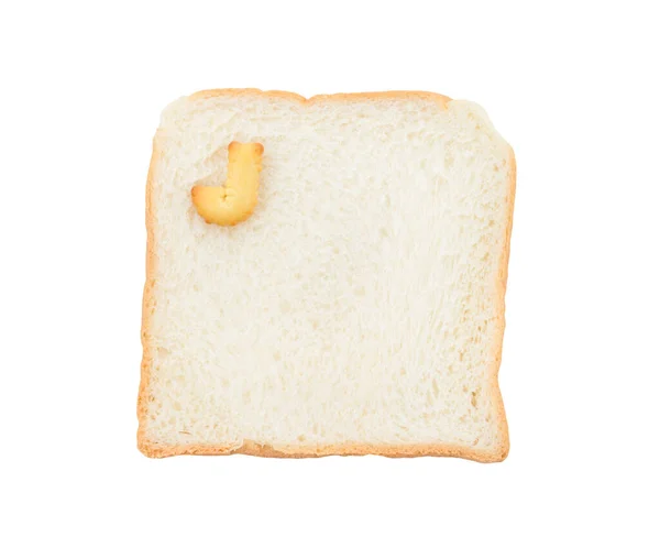 带有字母 J的面包的饼干Abc 在白色背景上隔离 — 图库照片