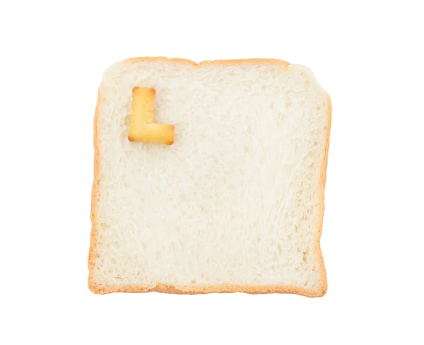 带有字母L的面包的饼干Abc 在白色背景上隔离 — 图库照片