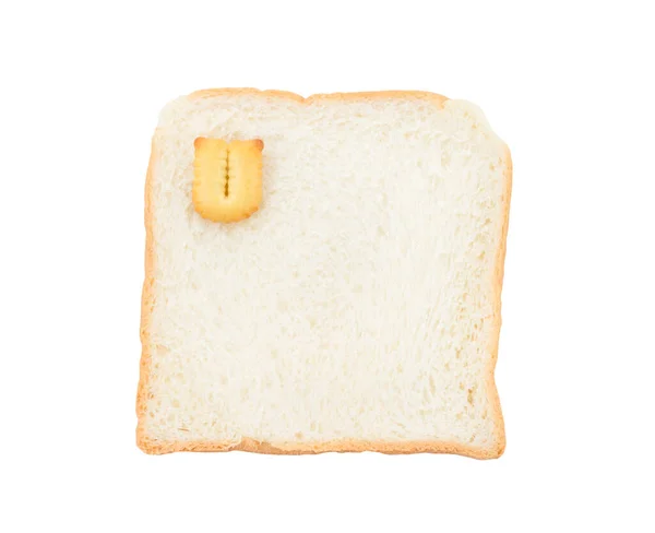Cookies Abc Met Brood Met Letters Geïsoleerd Witte Achtergrond — Stockfoto