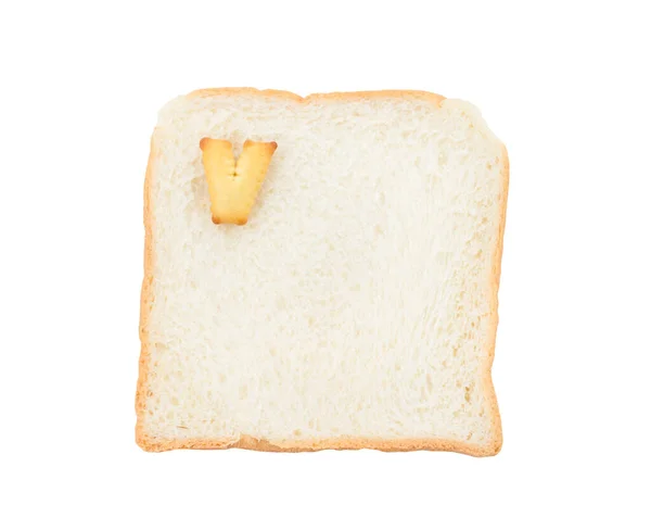 带有字母 V的面包的饼干Abc 在白色背景上隔离 — 图库照片