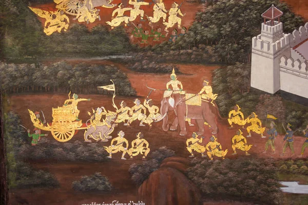 Bangkok Thailand Jan Ramayana Murals Wat Phra Kaew January 2015 — Stock Photo, Image