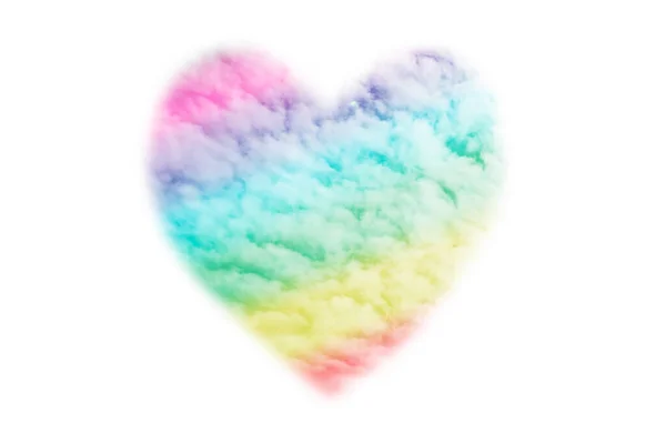 Heart Shaped Clouds Rainbow Symbolizing Gay Love — Stock Photo, Image