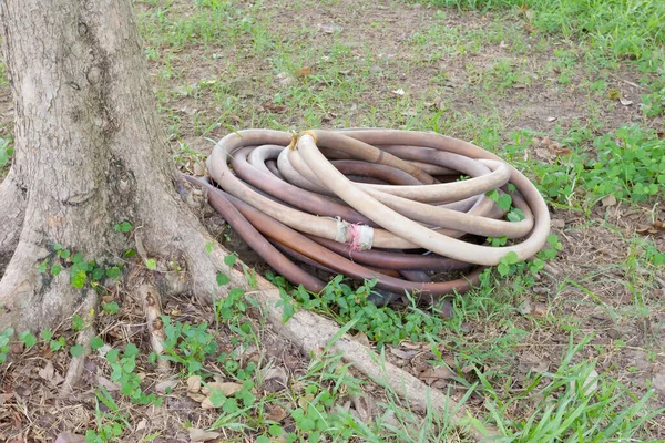 Tubo Gomma Marrone Irrigazione Piante — Foto Stock