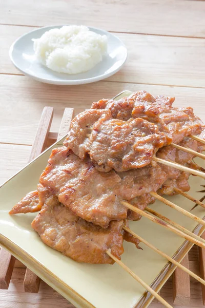 Grilled Pork Sticky Rice — Stock Photo, Image