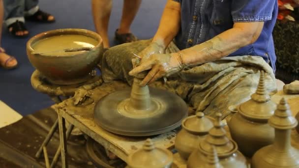 制作陶器的过程 泰国艺术 — 图库视频影像
