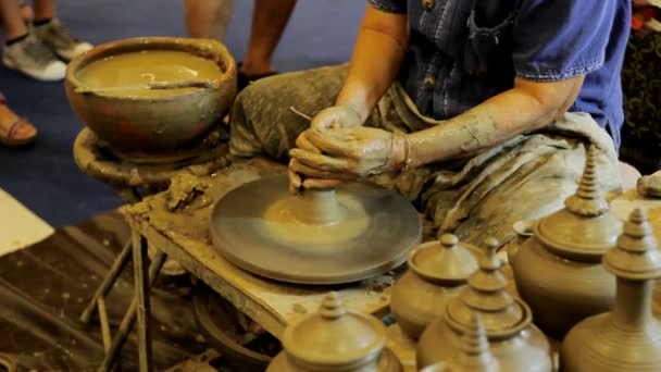 Processo Fabbricazione Della Ceramica Arte Thailandese — Video Stock