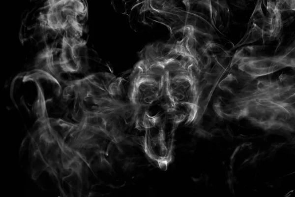 Fantasma Forma Fumo Fundo Preto — Fotografia de Stock