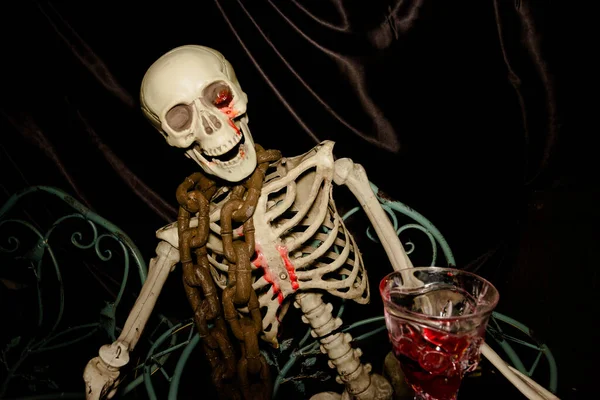Esqueleto Fantasma Dia Das Bruxas — Fotografia de Stock