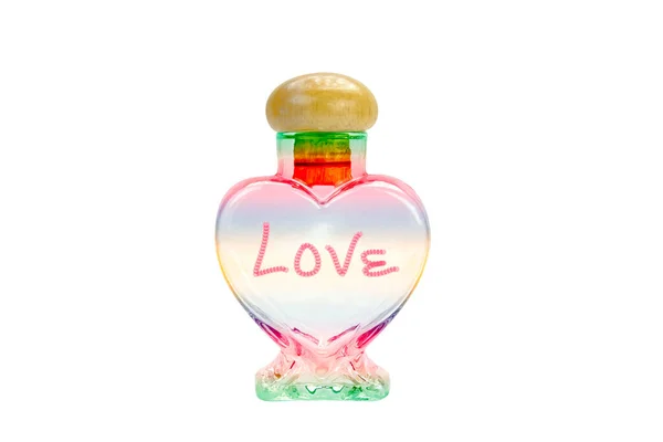 Färgglada Hjärta Form Flaskor Bakgrunden — Stockfoto