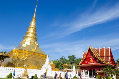 NAN, THAILAND - 2 Ocak 2016: Phra that Chae Haeng Temple, Nan, Tayland.
