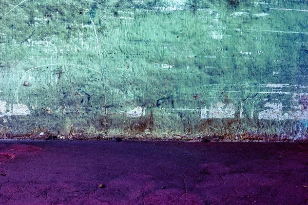 Brudne Ściany Niebieską Podłogą Abstrakcyjne Tło — Zdjęcie stockowe