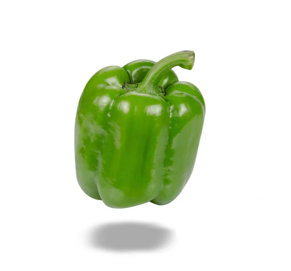 Green Sweet Chilli Isolated White Background Clipping Path — Stock Photo, Image