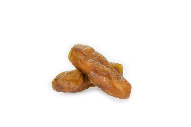 Kurumuş muz beyaz arka planda izole