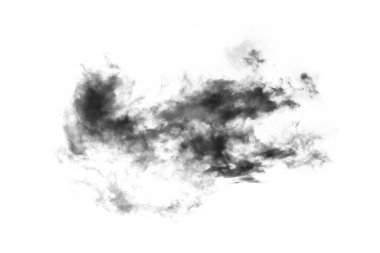 Dokulu Duman, soyut siyah, beyaz arkaplanda izole