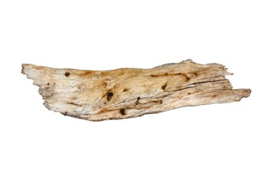 Beyaz arkaplanda izole edilmiş eski tahta.