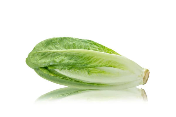 Romaine Lettuce Izolowane Białym Ścieżka Wycinania — Zdjęcie stockowe