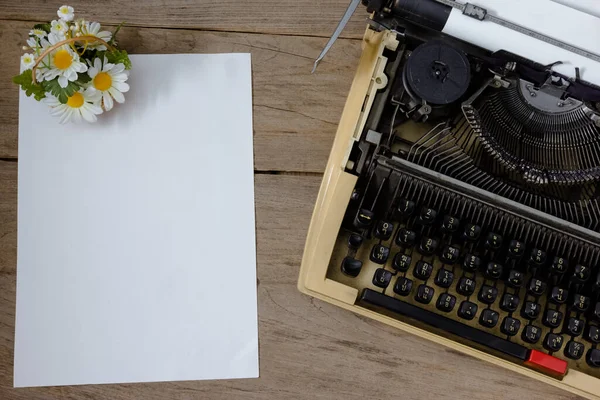 typewriter retro desktop with paper