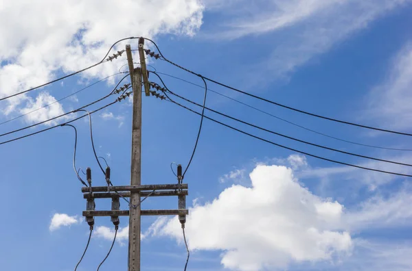 Equipo Alta Tensión Poste Eléctrico — Foto de Stock