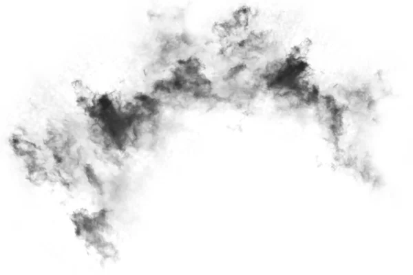 Humo Texturizado Negro Abstracto Aislado Sobre Fondo Blanco — Foto de Stock