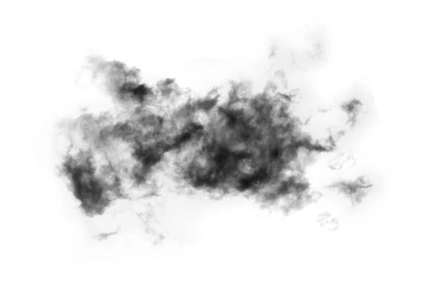 Textured Smoke Abstrait Noir Isolé Sur Fond Blanc — Photo