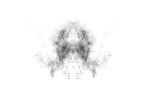 Textured Smoke, Abstract black, isolated on white background