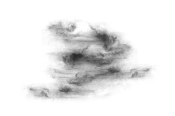 Fumo Texturizado Preto Abstrato Isolado Sobre Fundo Branco — Fotografia de Stock