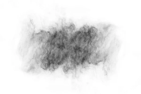 Textured Smoke Abstrait Noir Isolé Sur Fond Blanc — Photo