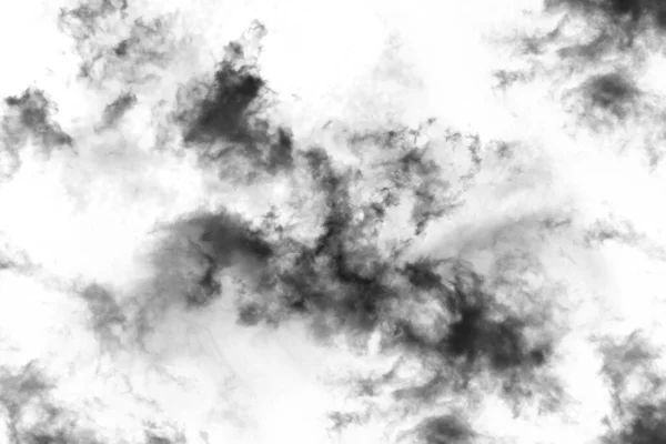 Texturierter Rauch Abstraktes Schwarz Isoliert Auf Weißem Hintergrund — Stockfoto