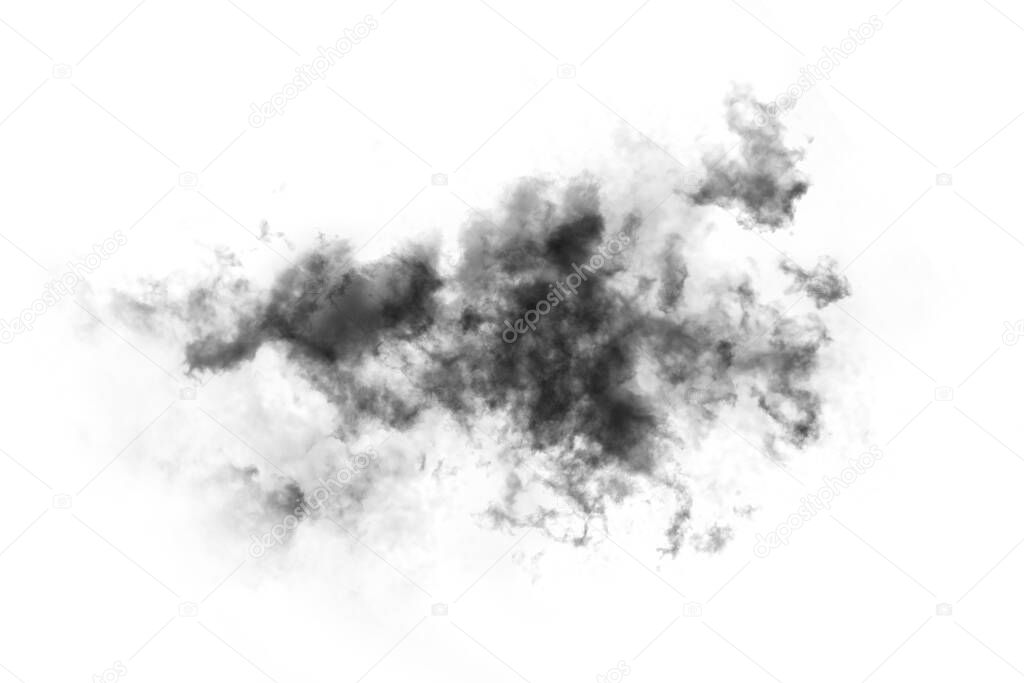 Textured Smoke,Abstract black,isolated on white background