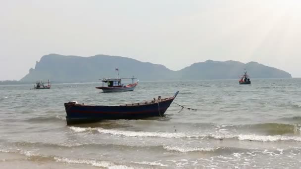 Bateau Pêche Sur Plage — Video