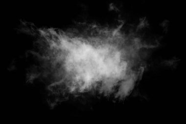 Dokulu Duman, soyut siyah, siyah arkaplanda izole